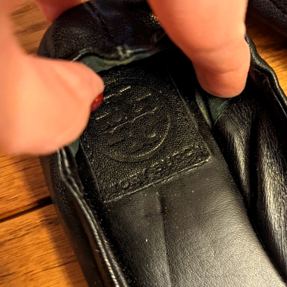 Tory Burch 8 M Black Jeweled Flats Ballet Shoes Genuine Leather Holiday Bling - Picture 4 of 12